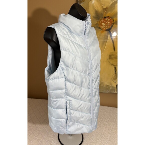 So Authentic American Heritage Light Blue Full Zip Puffer Vest Side Pockets Sz L - Picture 5 of 16